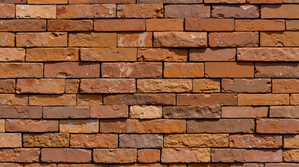 Obraz premium A brick wall with a lot of red bricks on it