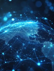 Obraz premium Network of global communication, digital content, social network service, streaming video.