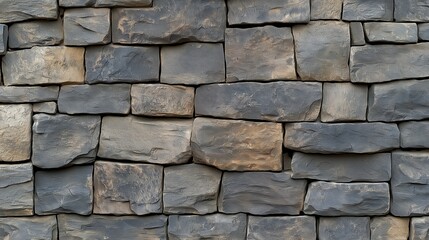 High-resolution stone wall texture with irregularly shaped rocks in gray and brown hues. Ideal for backgrounds, architecture, and construction themes