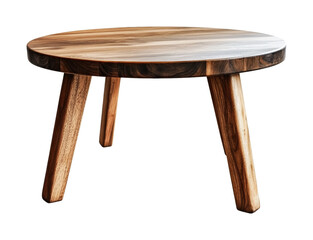 Modern wooden table made from natural materials for living spaces and dining areas, cut out