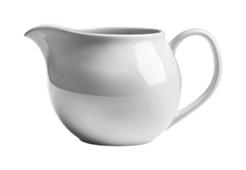 Elegant ceramic creamer designed for serving coffee or tea in contemporary dining settings and special occasions like brunch gatherings, cut out