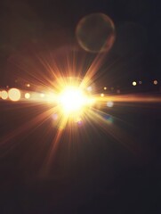 Obraz premium Transparent Sunlight special lens flashlight effect,Glowing sun flare effect,