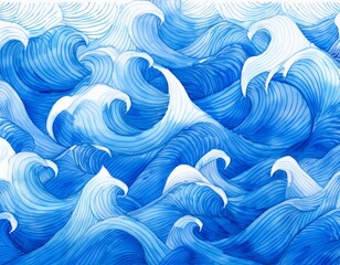 Obraz premium 荒波の壁紙のイラスト