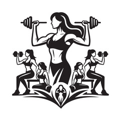 vector illustration of a fitness woman