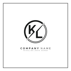 Creative Logo for Initials KL in Monogram Style - Vector Template for Initial Letter K and L