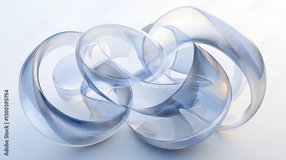 Poster interlocking circles, each one transparent and overlapping in a way that creates new, shifting shape