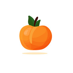 Peach Fruit Vector Illustration. Fruit Icon Concept Isolated. Flat Cartoon Style Suitable for Web Landing Page, Banner, Flyer, Sticker, Card