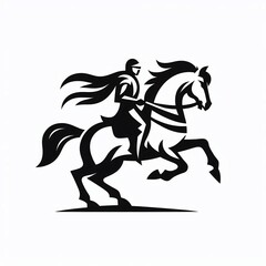 Fototapeta premium Knight on horse silhouette. (1)