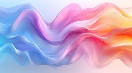 Fototapeta premium Abstract colorful fabric folds, smooth textures, soft colors, background design, digital art, possible use for fashion, advertising