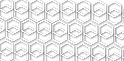 The geometric hexagon texture pattern design. The abstract hexagon design.3d render of honeycomb white background abstract wall decorative in the bath copy space, technology, data