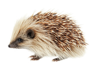 Obraz premium Cute hedgehog exploring its surroundings in a natural environment, ideal for educational materials or nature-themed projects, cut out