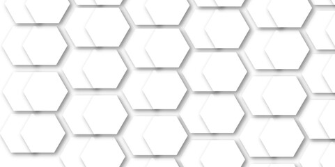 The geometric hexagon texture pattern design. The abstract hexagon design.3d render of honeycomb white background abstract wall decorative in the bath copy space, technology, data