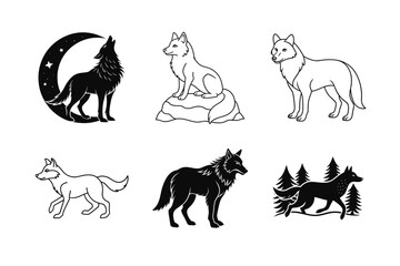 set of animals silhouettes