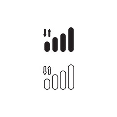 Mobile Network sign, internet, sign, symbol, connection, signal icon. Mobile network signal strength on a white background