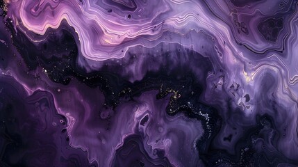 Abstract Fluid Purple Swirls And Layers Resembling Agate Stone