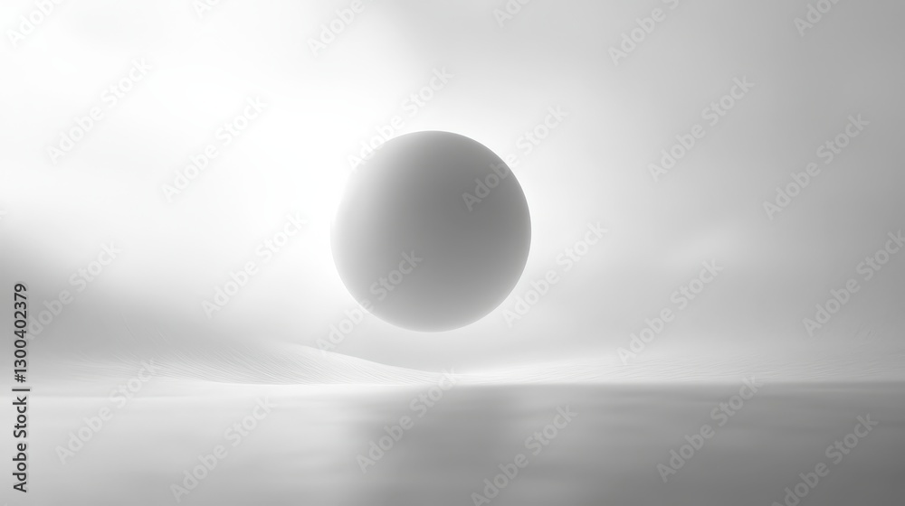 Poster a smooth, spherical shape floating against a soft gradient background, creating a serene and minimal
