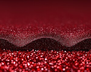 Sparkling Wave of Red Glitter Texture Background with Festive Abstract Design Celebratory Backdrop Decoration