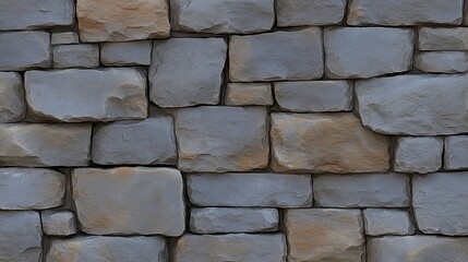 Obraz premium A high-resolution stone wall texture with irregularly shaped stones in gray and brown hues. Perfect for backgrounds, construction, and architecture