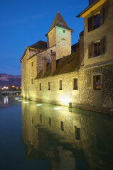Night view on old Annecy, France
