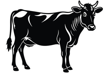 Fototapeta premium A cow with a black and white background
