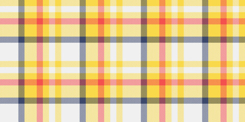 Patterned fabric tartan textile, shirt check plaid vector. Rustic texture background pattern seamless in yellow and white colors.