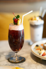 Culinary cocktail delights captured in a restaurant bar setting