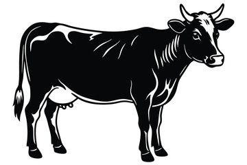 Fototapeta premium A cow with a black and white background