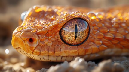 Obraz premium Intricate Scales and Hypnotic Gaze of a Desert Snake