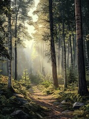Fototapeta premium Beautiful forest landscape