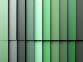 Array of green vertical rectangles for background, website or banner with flat layers and soft lighting