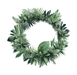 Vibrant green leaf wreath design for home decor and celebrations throughout the year, cut out