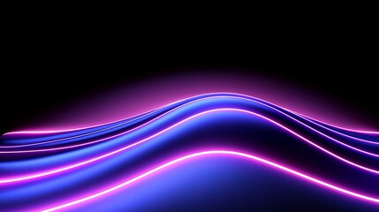 Abstract Neon Wave Background Design Purple Blue Glow