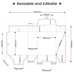 dieline, box dieline, die cut, cardboard box dieline, box die-line, die-line, dieline template
