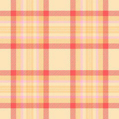 Elegance vector check fabric, repeat textile plaid background. Idyllic seamless tartan pattern texture in moccasin and orange colors.