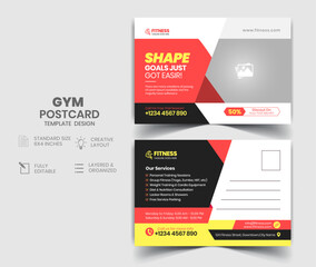 GYM Fitness Postcard Design Template