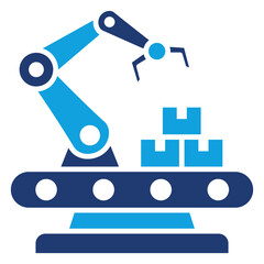 Manufacturing Flat Blue Icon
