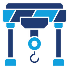 Crane Flat Blue Icon