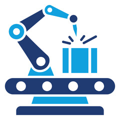 Manufacturing Engineering Flat Blue Icon