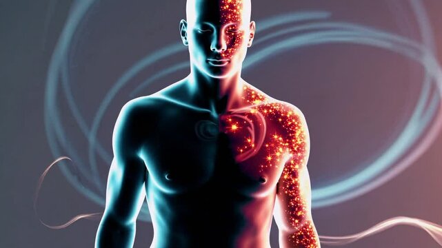 Health and Vitality Energy Waves Flowing with Soothing Aesthetics, Generative AI