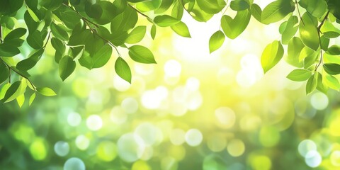 Beautiful, blurred background of natural greenery in the park on a sunny day