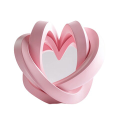 3D heart shape transparent background