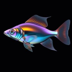 Fototapeta premium tropical fish isolated on black background