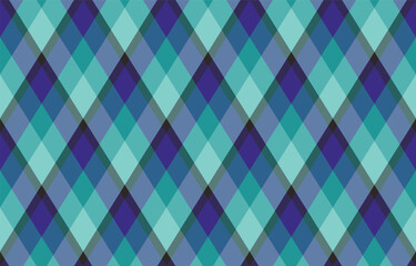 Abstract teal and purple diagonal plaid pattern.  Perfect for textile design, website backgrounds, or modern branding. This repeating geometric texture offers a stylish and sophisticated aesthetic.