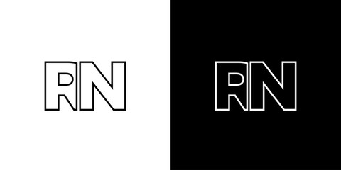 Letter R and N, RN logo design template. Minimal monogram initial based logotype.