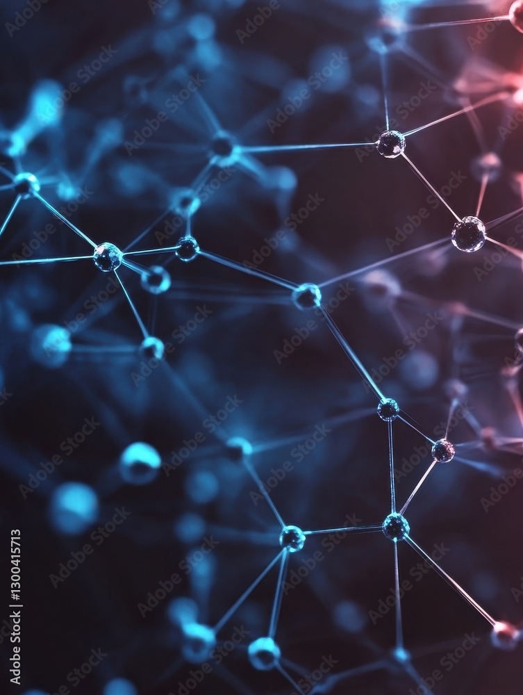 Poster geometric abstract background with dots and lines connecting molecules. digital technology backgroun