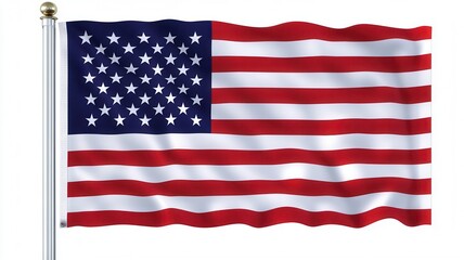 American flag on dark blue background with copy space, US american national holiday, July 4, Veterans or memorial day