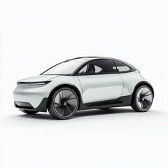 Fototapeta premium Sleek Silver Electric Vehicle Concept Modern Compact Car Design