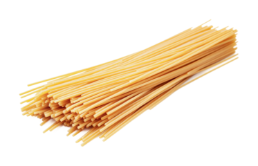 Various types of dry pasta for culinary preparation and recipe ideas in Italian cuisine with detailed textures and colors, cut out