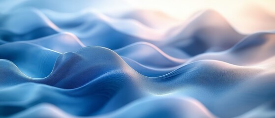 Obraz premium Abstract Undulating Waves with Soft Lighting Effect Creating Serene Atmosphere in Elegant Design