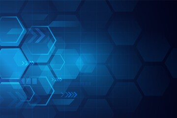 abstract blue background with hexagons